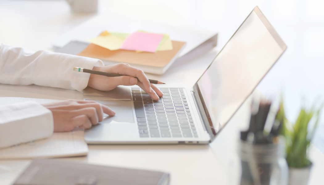 woman on a laptop